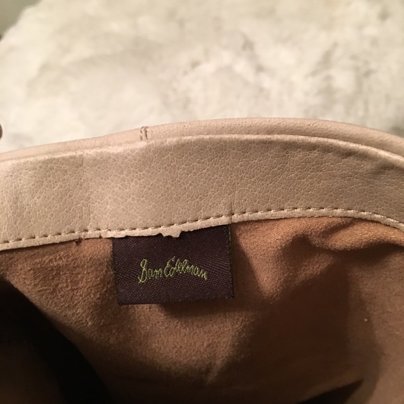 Leather cream over the knee boots with fringe - Picture 3 of 5